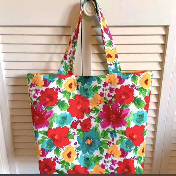 Relisted Floral Pioneer Woman Fabric Tote Bag All Purpose Carrying Purse - Picture 4 of 5
